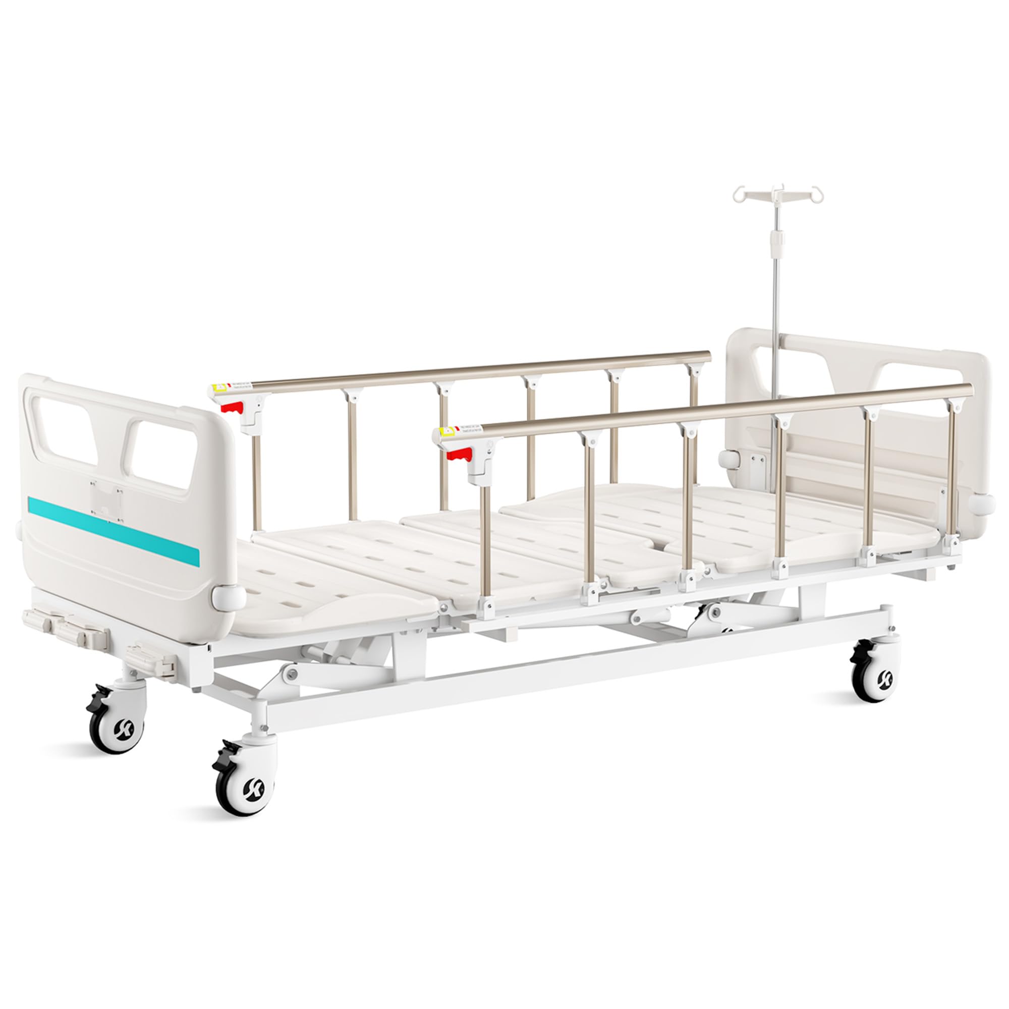 GIMA 44742 Letto a 4 Sezioni ad Altezza Variabile con 3 Manovelle e con Ruote