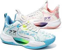 Tênis de basquete masculino de cano alto antiderrapante, esportivo, resistente ao desgaste e com absorção de choque, calçado prático de treinamento