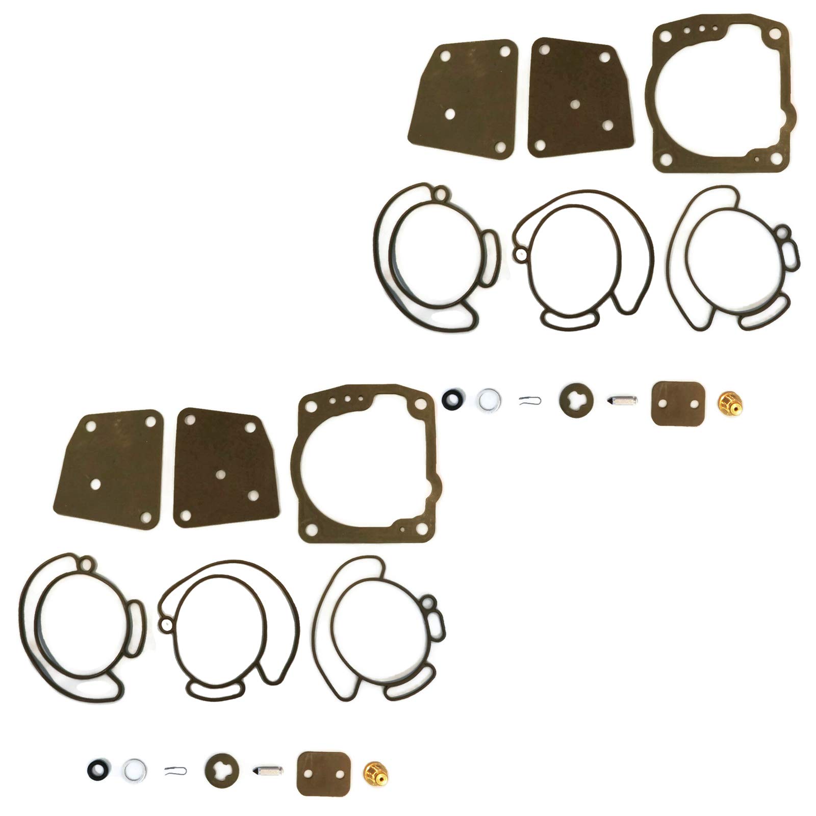 Venom 2-Pack Brand Carburetor Rebuild Kit For Johnson Evinrude/FITS MANY V4 V6 90 Deg 435442 436852 438996 18-7247 (See Ad For Exact HP & Year Fit BEFORE Buying)