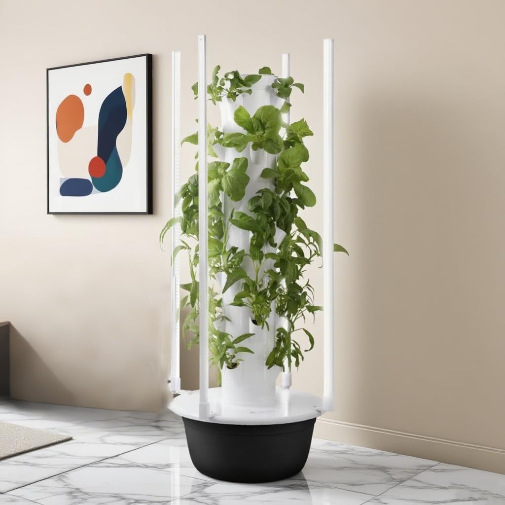 Torre De Plantas Vegetales, Sistemas De Cultivo Hidropónico En Torre, Kit De Torre Hidropónica De Plantación, 20 28 36 Huecos, ABS, 6-12 Horas de Iluminación, para Balcones, Patios, Techos 9楼