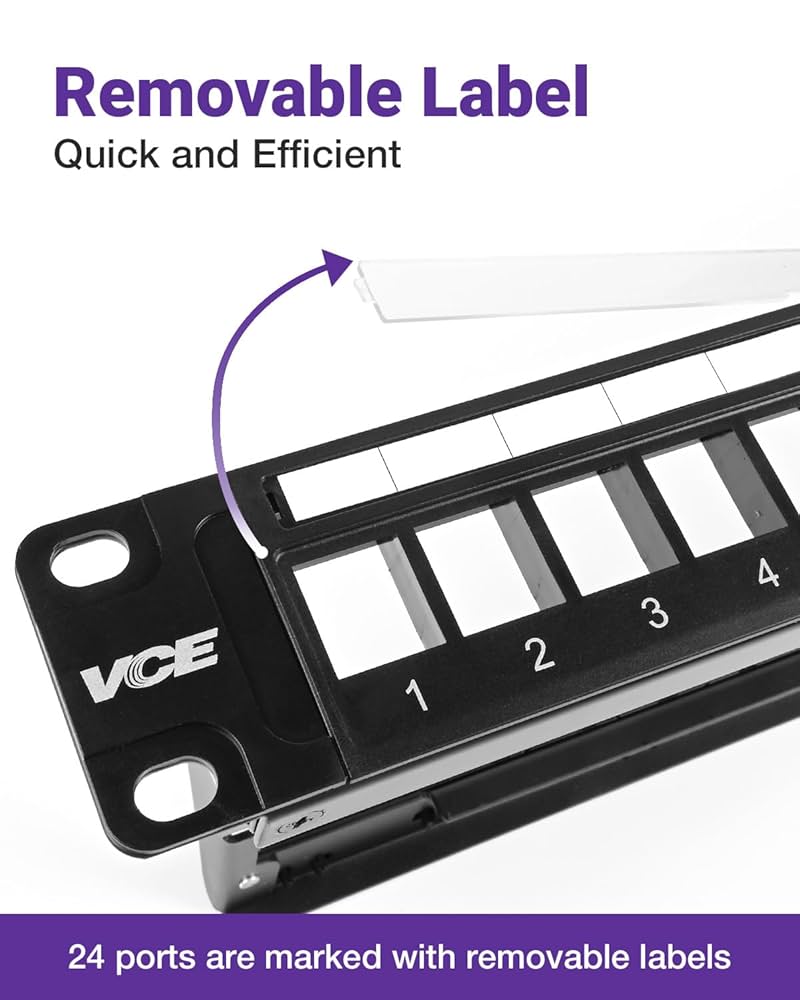 Amazon.com: VCE Patch Panel 24 Port with 25-Pack Cat6 Black
