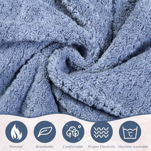 Image of Tigeen 2 Pcs Spa Wrap Towel Wrap for Women Spa Robe with Adjustable Closure Elastic Top Lightweight Wraps for Bath Shower (Blue,M)