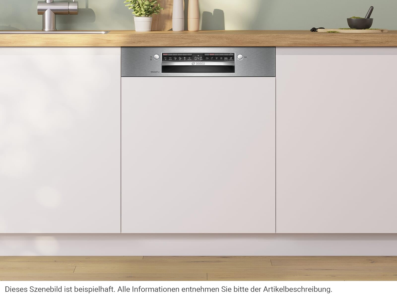 Seria 4, częściowo zintegrowana zmywarka, 60 cm, stal szczotkowana, XXL, SBI4ECS28E