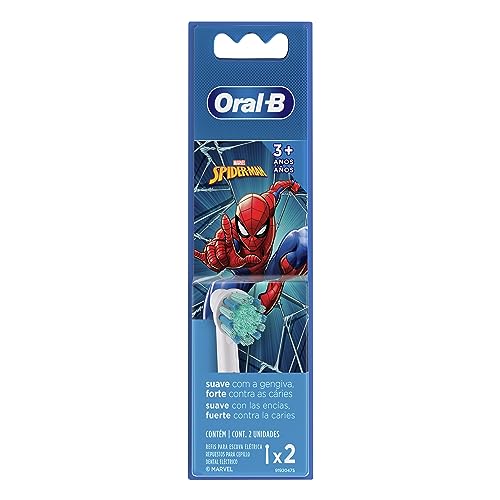 Construcción, Video Games Oral B Pack 2 Cabezales de Repuesto Infantiles, Diseño Spiderman, para Cepillo de Dientes Eléctrico Infantil, 2 Unidades