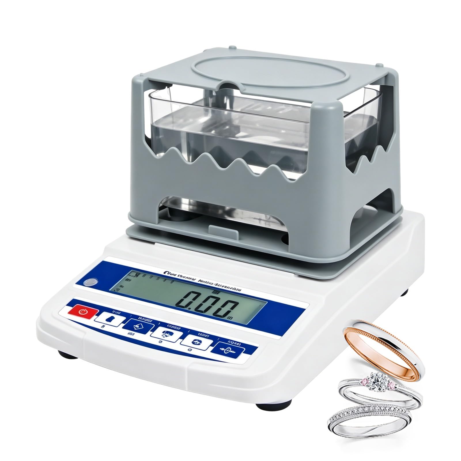 Przenośny Tester Złota z Akumulatorem, Analizator Metali Szlachetnych i Gęstościomierz 0.001g/cm³ do Biżuterii oraz Testów Materiałowych w Terenie(Solid Only,620g)