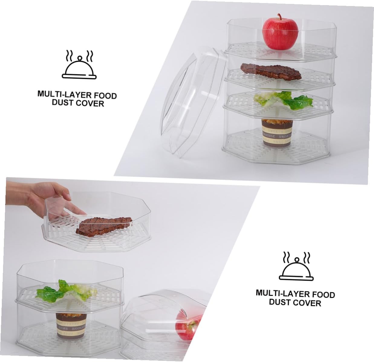 VICASKY Multi-layer Thick Food Cover Set 5pcs Large Dustproof Mesh Food Lid for Home Kitchen Dish Covers for Indoor and Outdoor Use