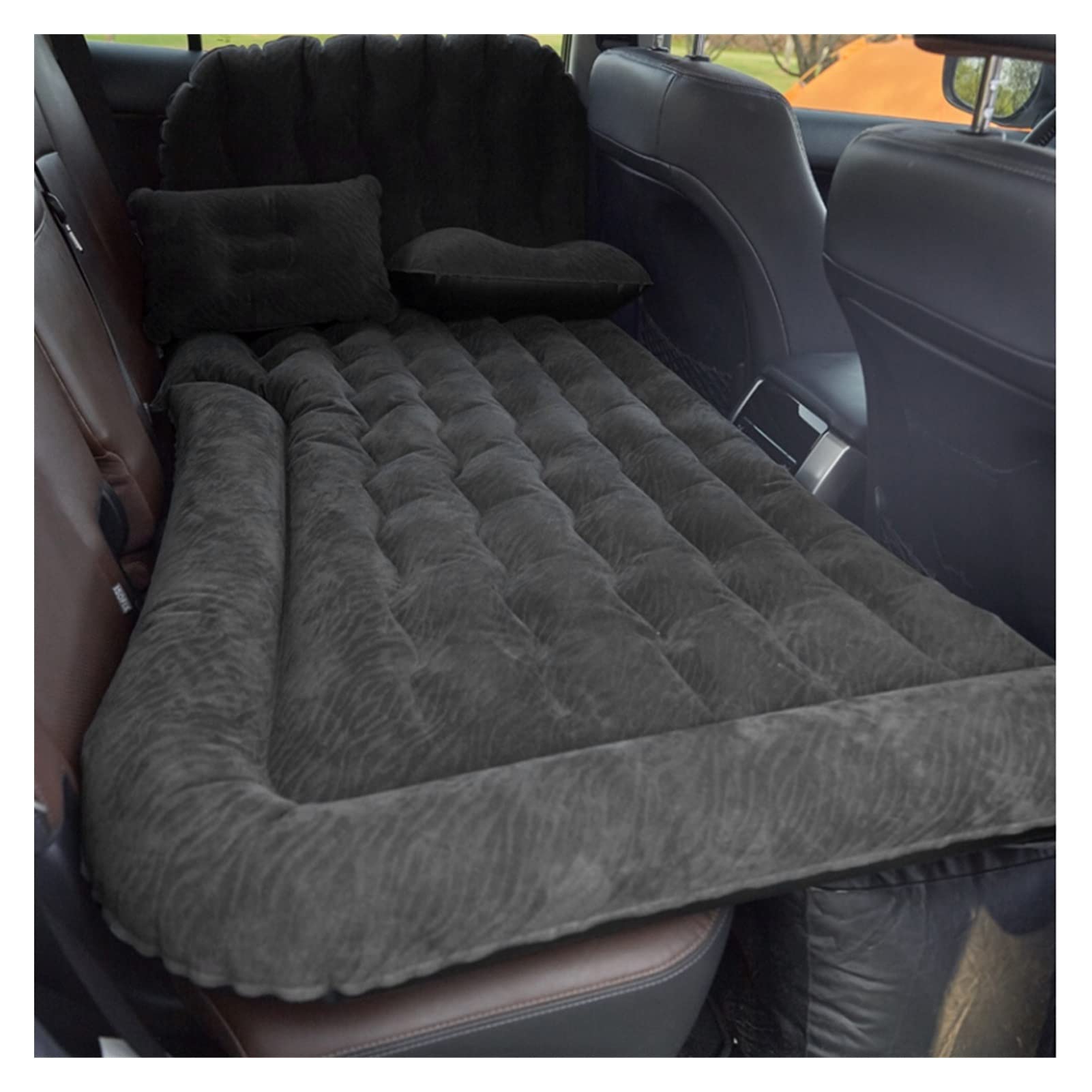 Colchón De Camping Cama inflable del colchón de aire del coche 2 en 1 Camping de viaje multifunción / colchón for dormir CLORURO DE POLIVINILO Cojín de descanso suave de flocado for coche Suv Colchón