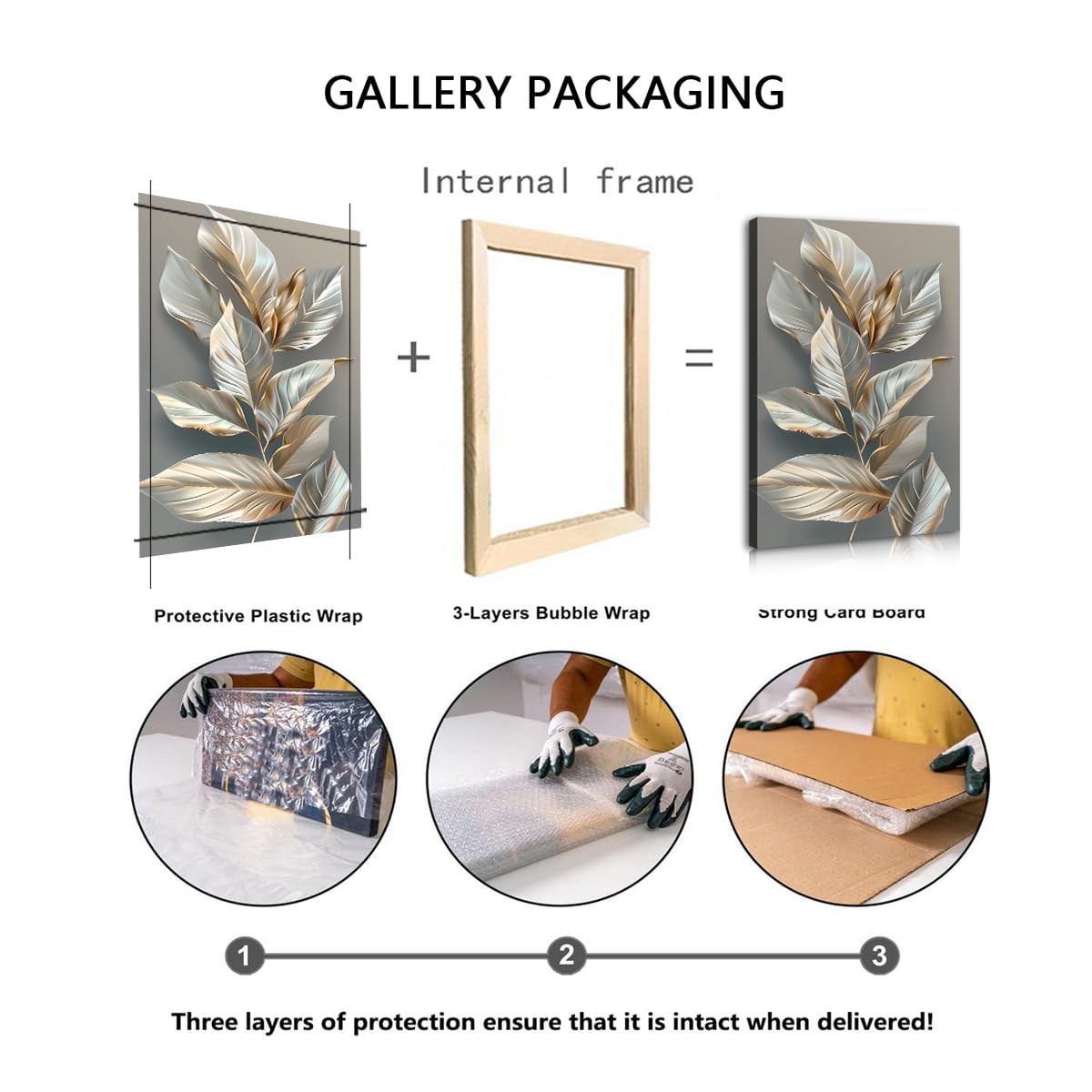 TOANGWALL Hojas de plata doradas Arte mural de lienzo Elegantes grabados botánicos Mural de naturaleza Cartel contemporáneo de hojas Pintura para la decoración interior del dormitorio 65x110cm