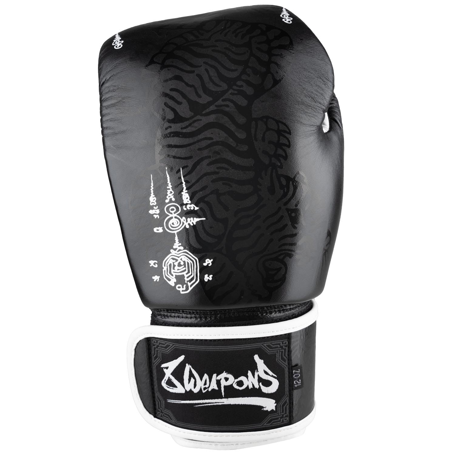 Weapons - 8 guanti da boxe Sak Yant Big Tiger, nero opaco