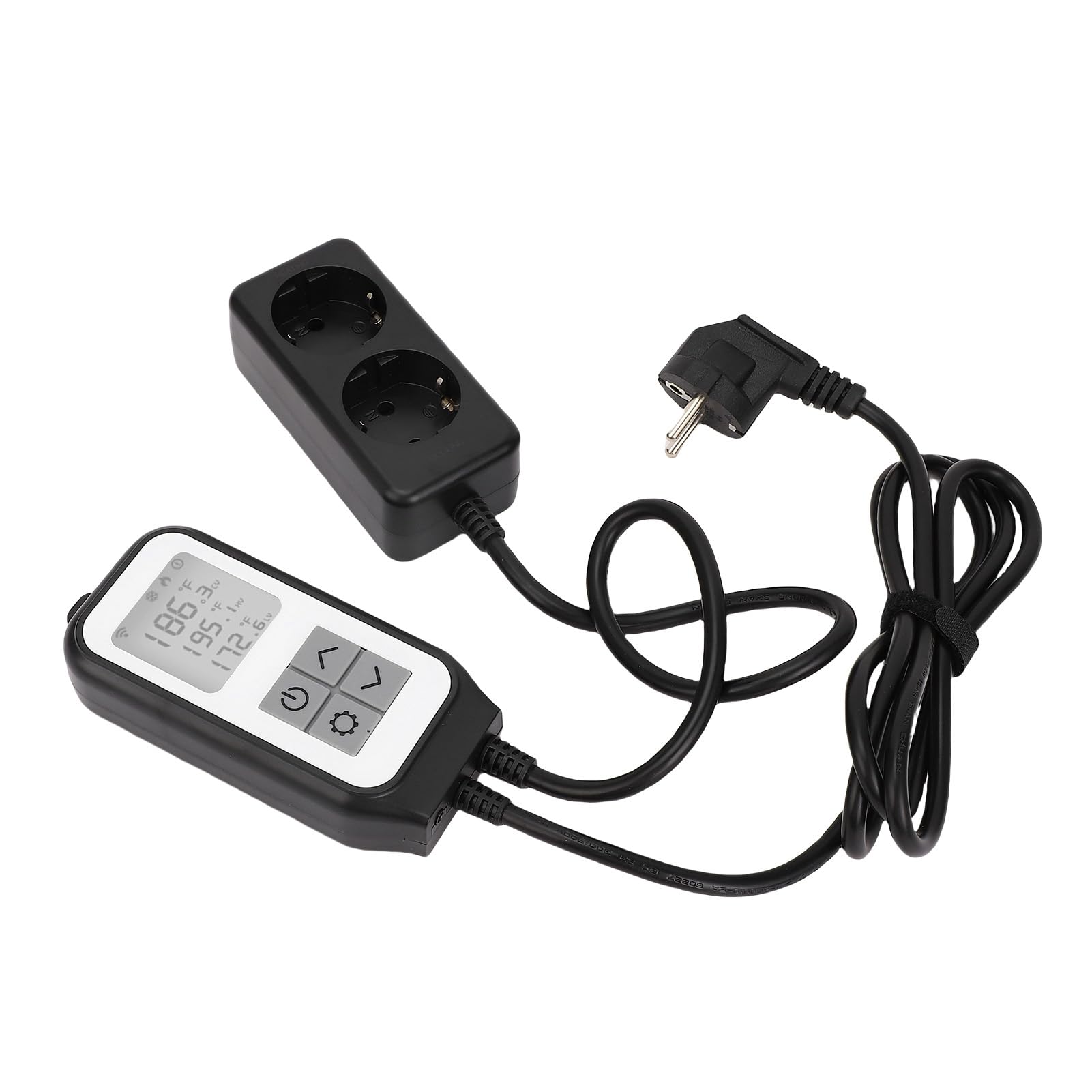 KENANLAN Uscita Termostato Digitale, Termostato WiFi Intelligente, Display a LED, Supporta il Controllo dell'Applicazione, Controller di Temperatura per Serra, Incubazione, Sonda (Spina UE