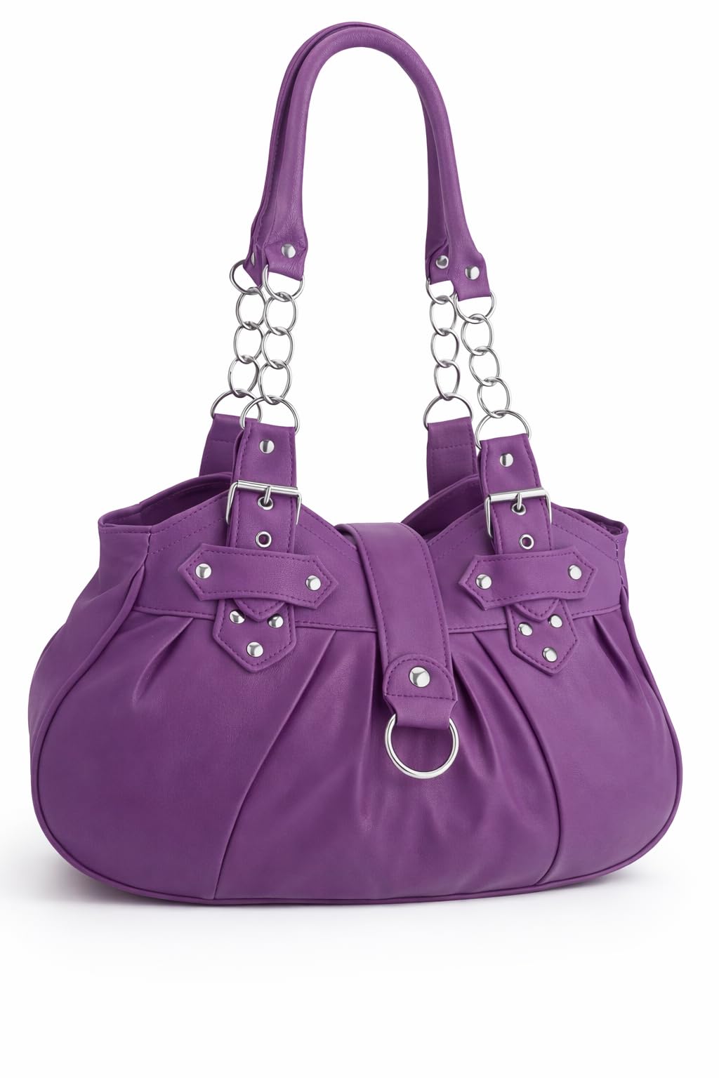 Eye Catch Women’s Shoulder Bag Faux Leather Handbag, Medium Tote with Zip & Magnetic Flap Closure, Twin Handles for Everyday Use