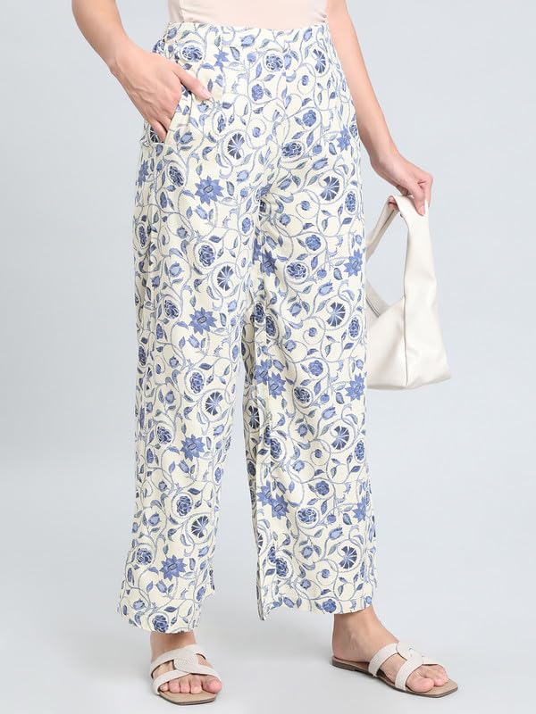 Image of GO COLORS Soft Viscose Printed Palazzo Full Length for Women| Breathable, Mid Rise
