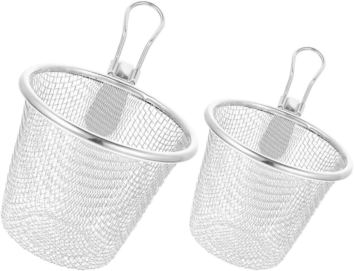 Kichvoe 2 Pcs Hot Pot Strainer Basket Set Stainless Steel Pasta Basket for Noodles Frying Food Colander Hot Oil and Boiling Water Drainer Kitchen Strainer for Home Cooking
