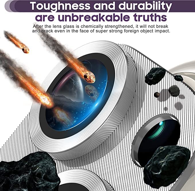 Image of Lens Protector Compatible for Iphone 14 Silver Pack of 1