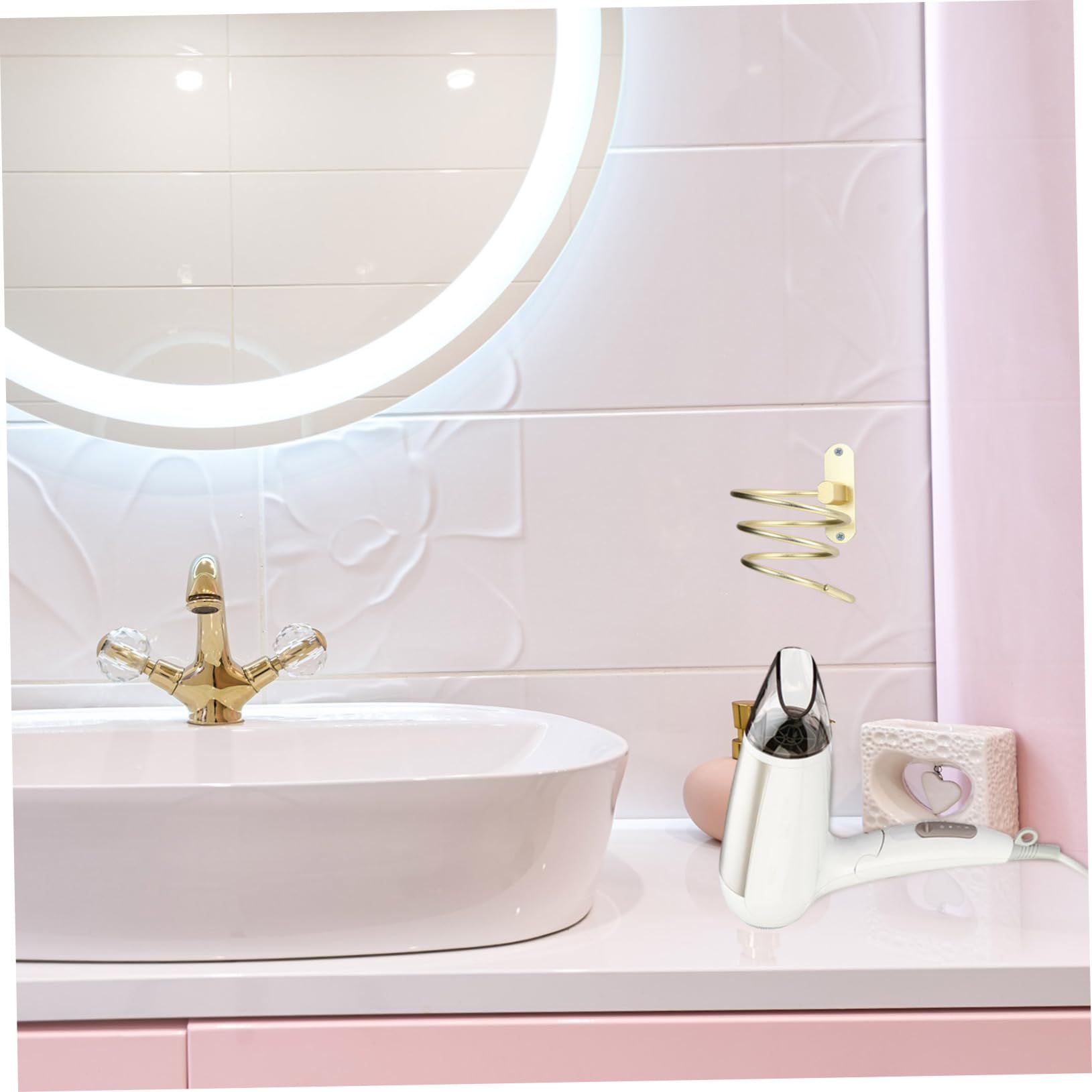 Cabilock Estante De Pared Elegante para Secador De Pelo 3 Unidades Fácil De Instalar.