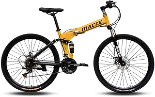 GDZFY Compact Folding City Bicycle Suspension 24in,7 Speed Outroad Mountain Bike,For Students Office Workers Commuting To Work D 24in