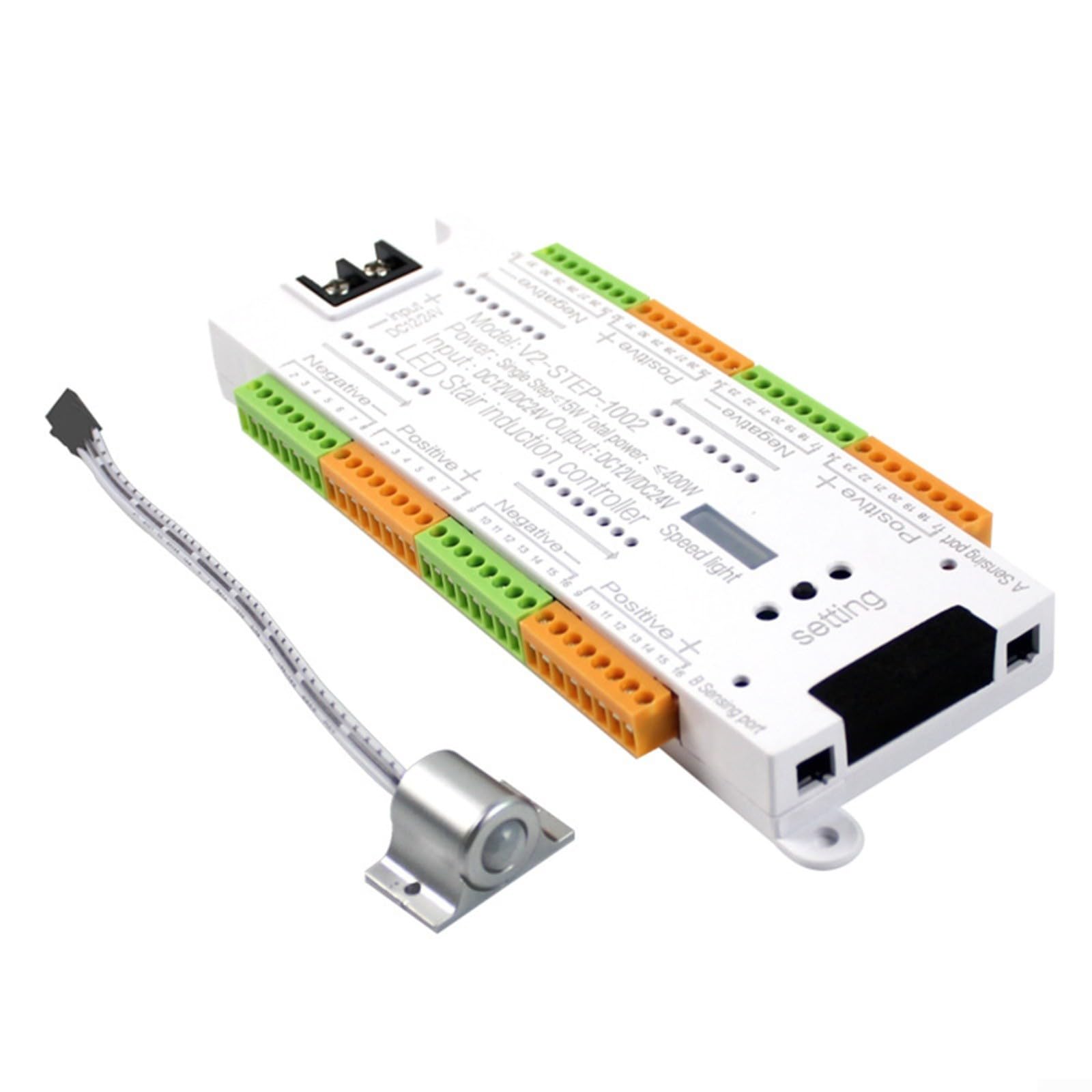Sensore di movimento LED regolatore della luce della scala 32 canali Controllo automatico di illuminazione 120 ° Angolo di rilevamento 1- Distanza bassa tensione 12V-24V