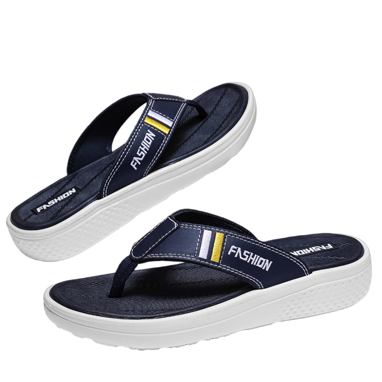 Gyios Flip Flops Men’s Fashion Platform Thick Sole Non Slip Soft Insole Summer Beach Resort Outdoor Casual Thong Sandals-a-41