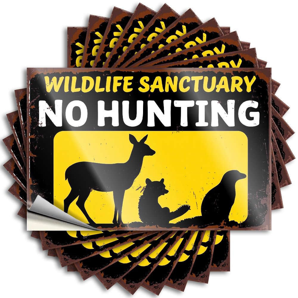 Dorm Room Accessories Decal - Personalized Beer Helmet Wildlife Sanctuary, No Hunting(12X18CM)