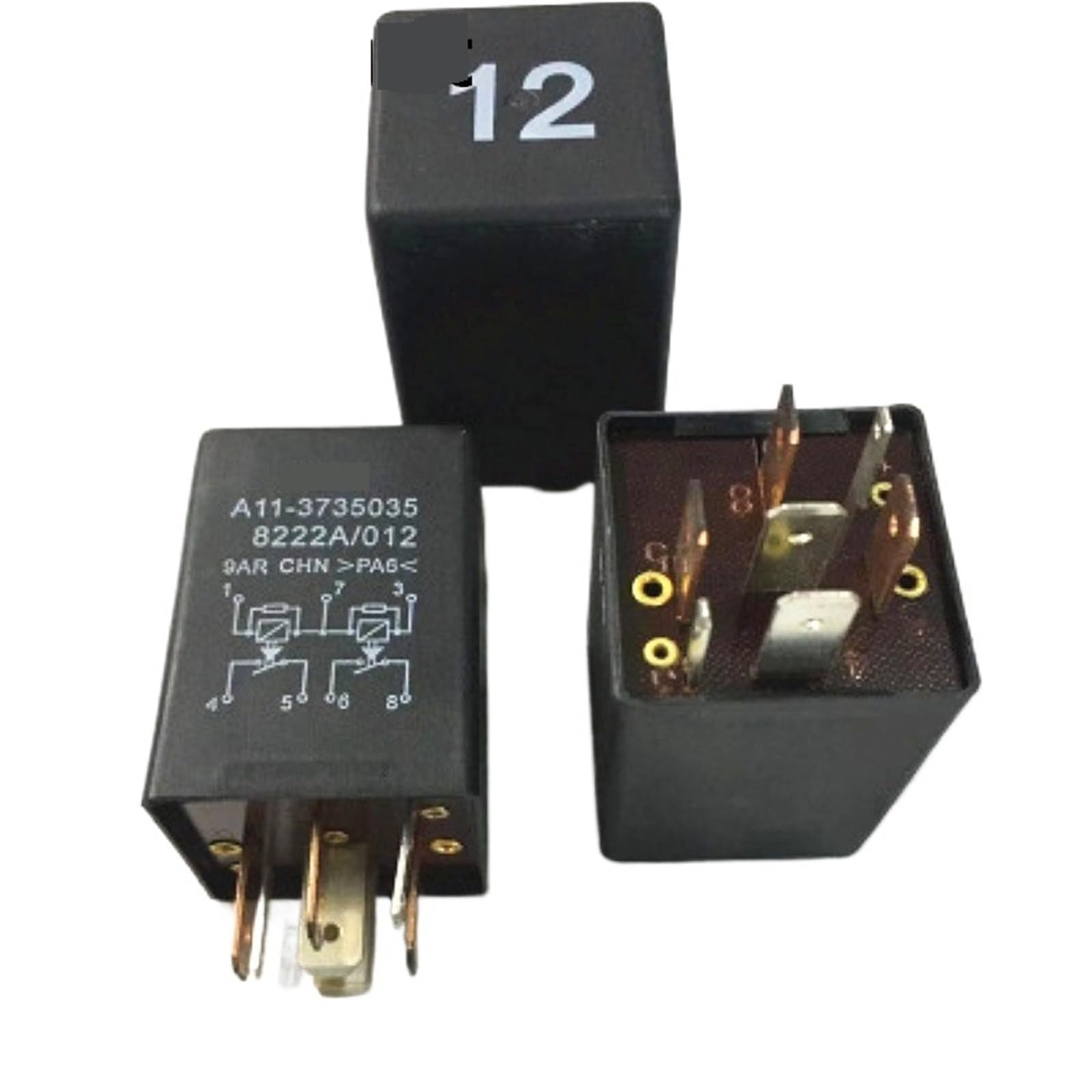 Relé de faro de vehículo DC12V 7pin No. 12 interruptor luces delanteras coche