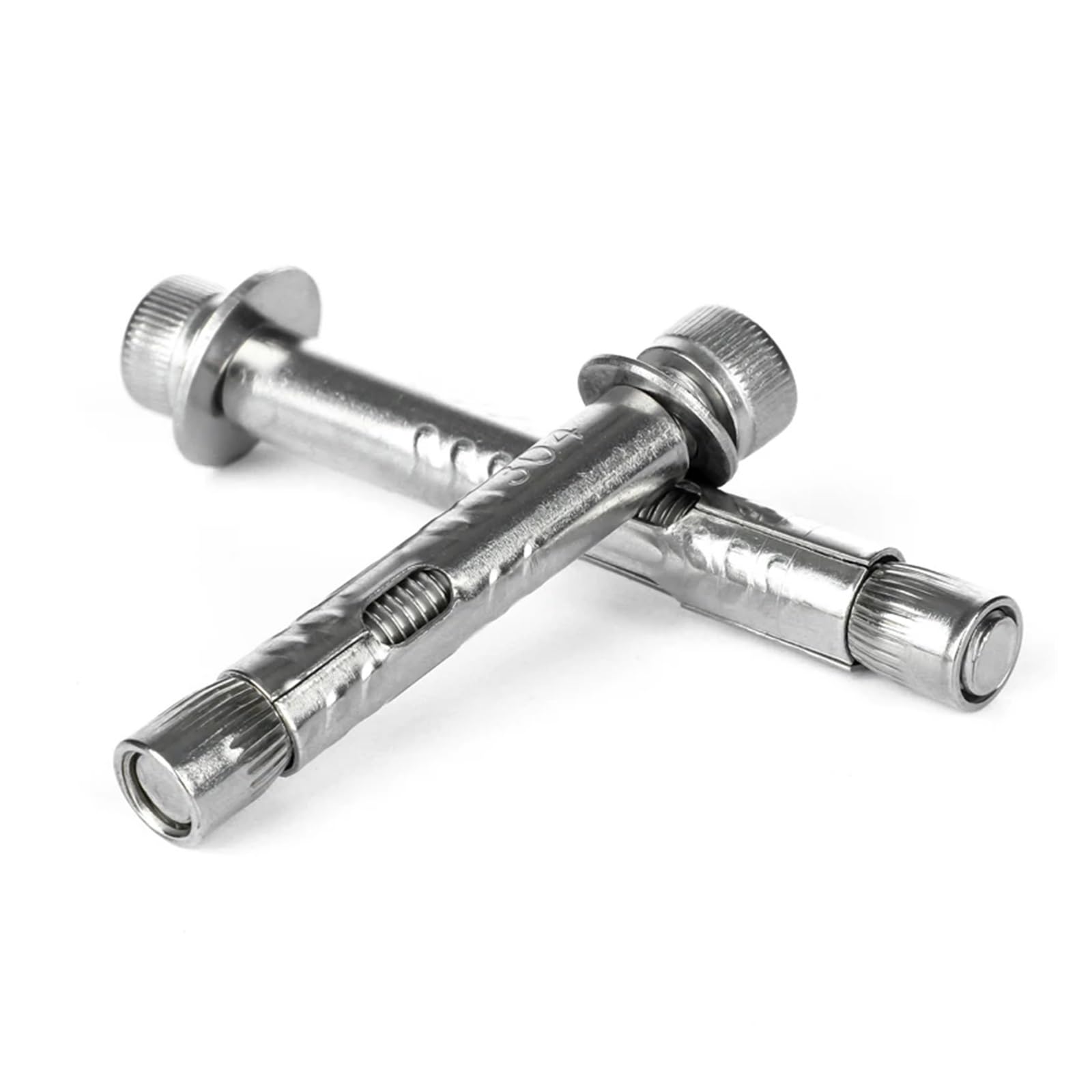 pernos de anclaje, Tornillos de expansión hexagonales con perno interno integrado acero inoxidable 304 A2, M6, M8, M10, M12, 1-3 unidades(M6x70mm 3pcs)