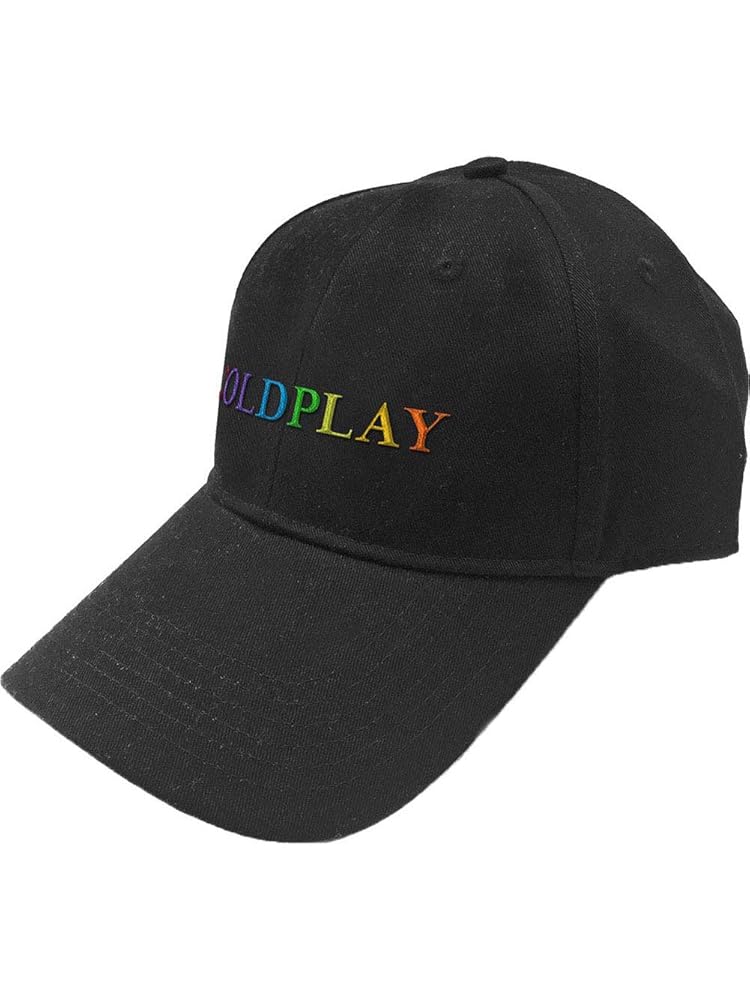 COLDPLAY キャップ COLDPLAY Men's Rainbow Logo Baseball Cap Adjustable Black