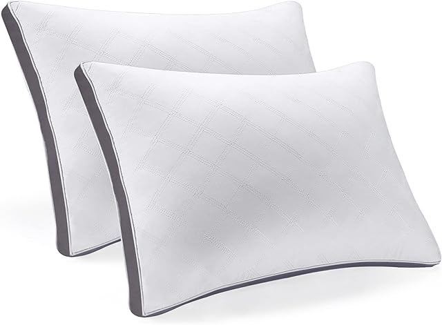 XCJC Bedding Sleeping Pillows 2 Pack: Soft Neck Pain Orthopedic Bed Pillow with Microfiber Filling Stomach Back & Side Sleepers Standard Luxury Hypoallergenic Hotel Quality Pillow Washable Pillowcase