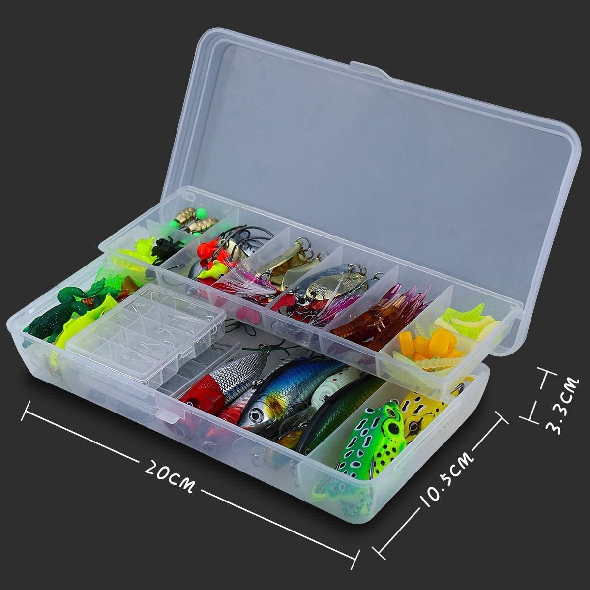 Cishbsoal 235pcs Fishing Lures Mixed Including Spinners,VIB,Treble Hooks,Single Hooks,Swivels,Pliers,Leaders (234pcs)