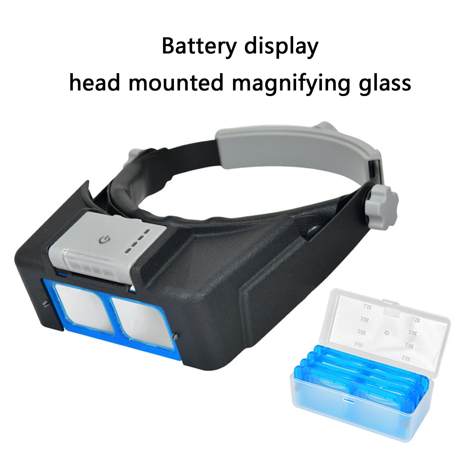Loupes rechargeables avec grossissement et lumière 4 LED pour réparation de montres, bijoux, travaux manuels, bandeau en verre