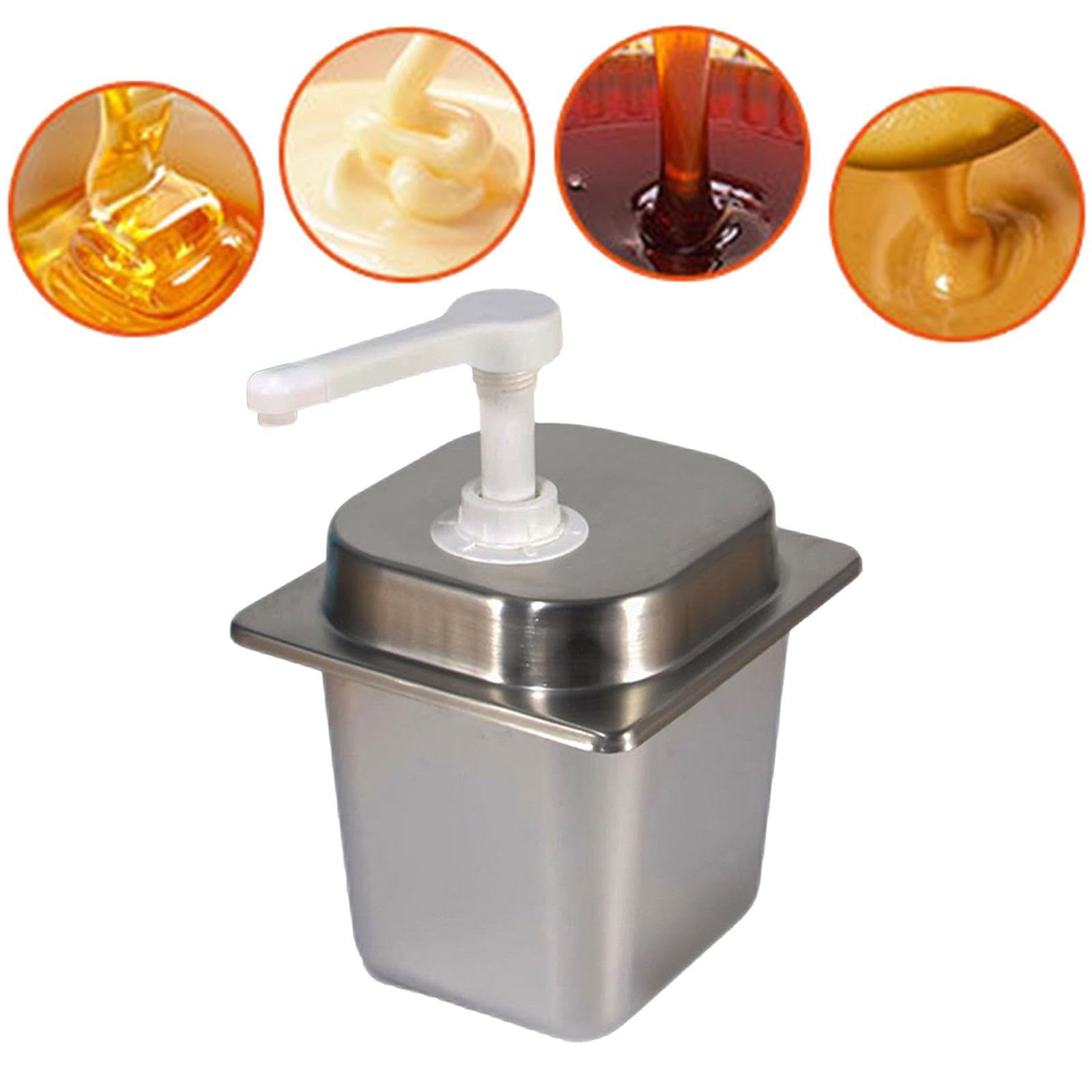 Botella con Dosificador de 2,3 L para Salsas Y Condimentos, Dispensador Manual para Cocina Y Bar, 10cc