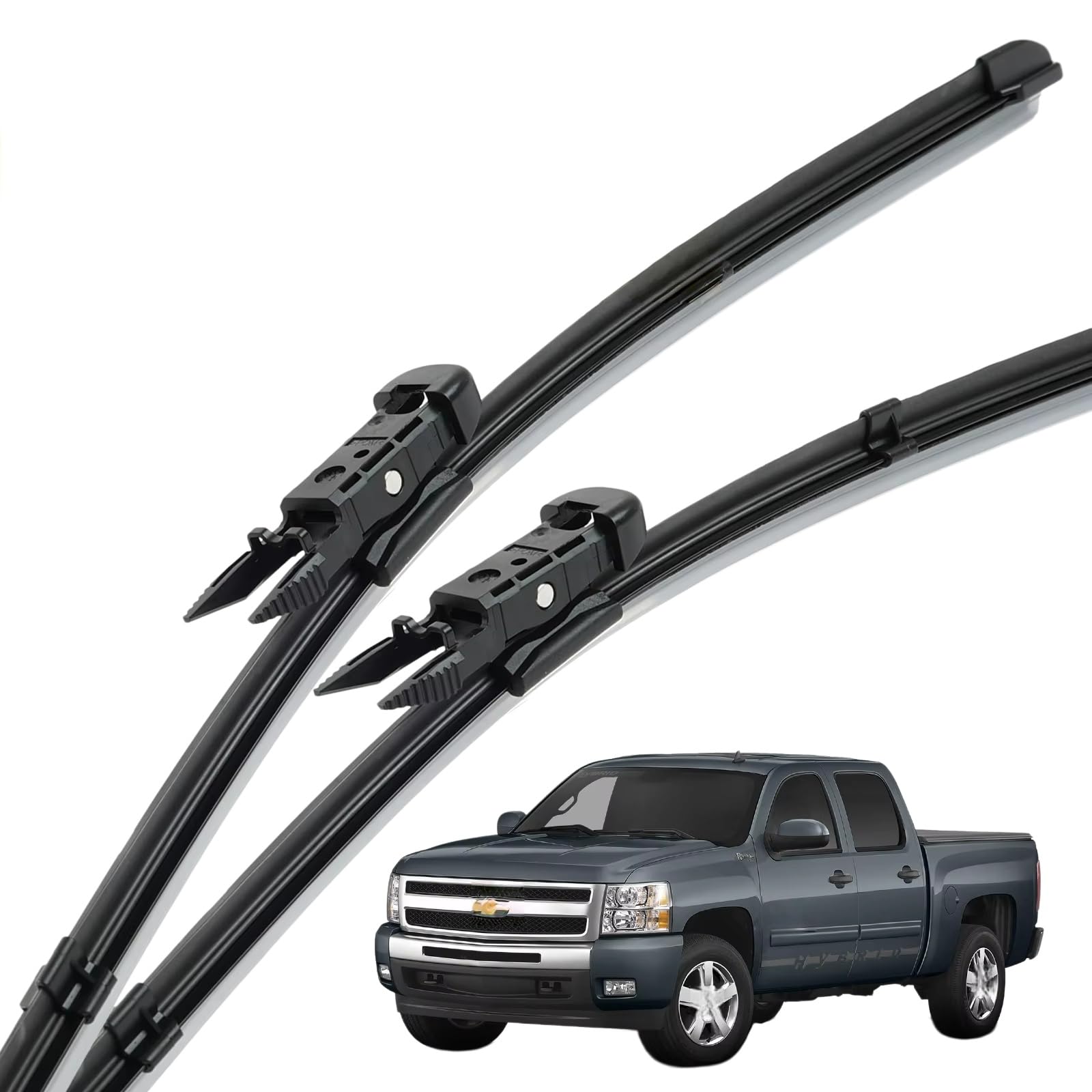 PAPEP Windscreen Wiper Blades for Silverado GMC Sierra MK 2 2007-2013 22"+22", Front Replacement Wipers OEM Quality Water Repellent Rubber Automotive Windshield
