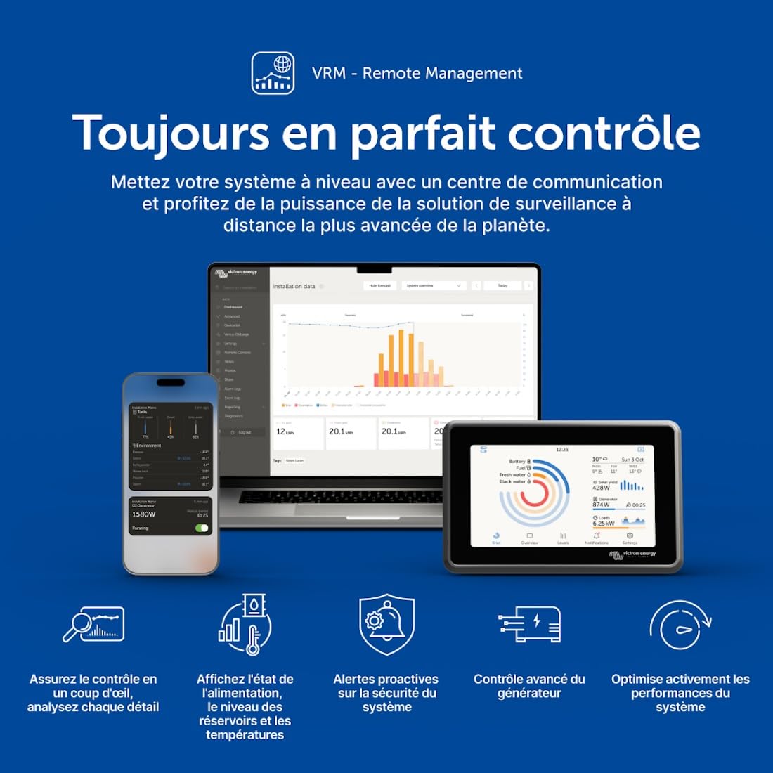 Victron Energy SmartSolar MPPT 100V 30 amp 12/24-Volt Contrôleur de Charge Solaire (Bluetooth)