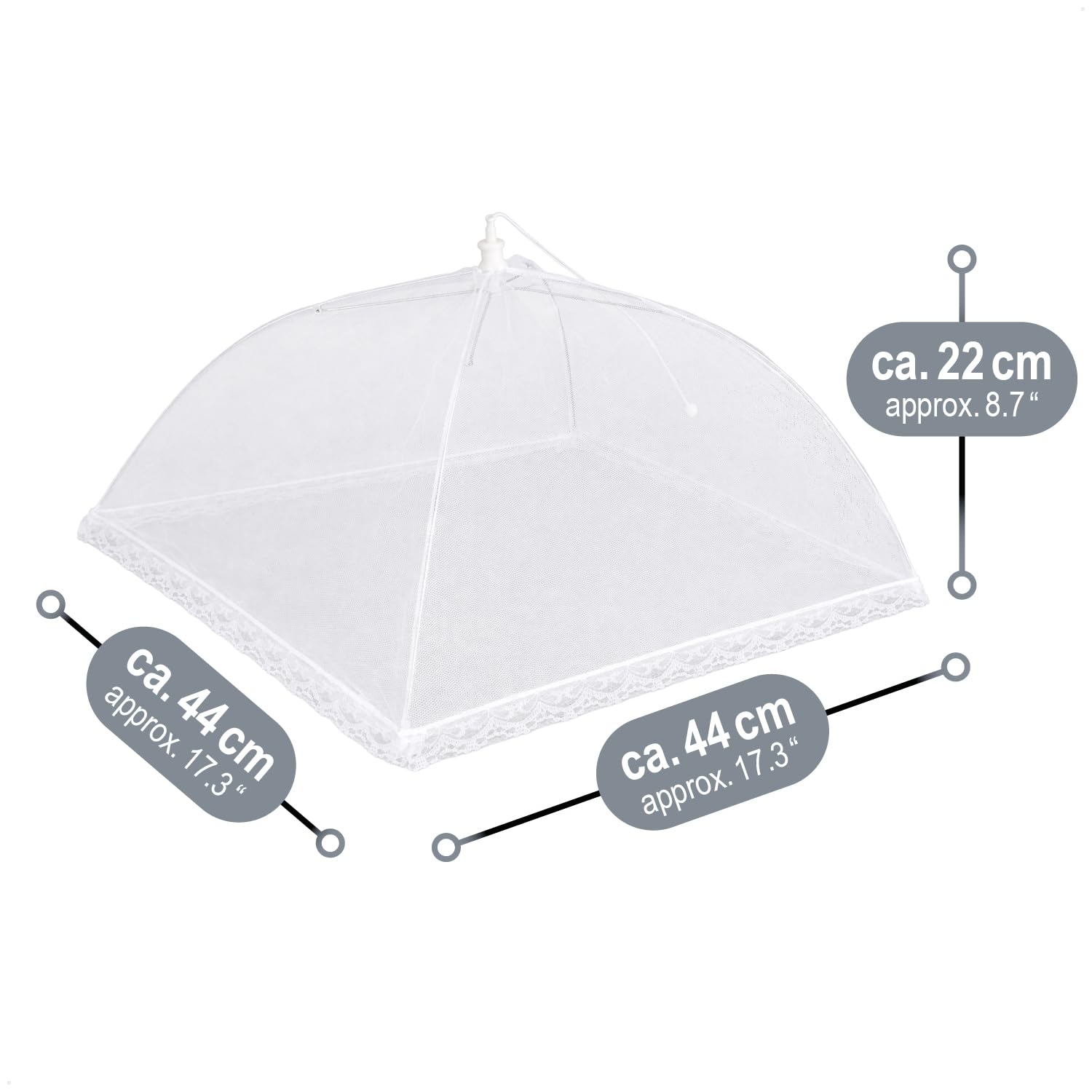 com-four® 4X coperture antimosche - coperture per Alimenti - coperture antimosche per Cibo, Cibo, Frutta - coperture e coperture antimosche - 44 cm (04 Pezzi - Bianco)