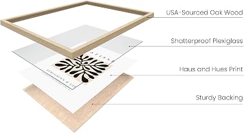 HAUS AND HUES Matisse Poster and Abstract Art Prints - Henri Matisse Prints and Art Exhibition Poster | Matisse Paper Cutouts Aesthetic Art Drawing Black Plant Clover Matisse Framed Beige - 12x16