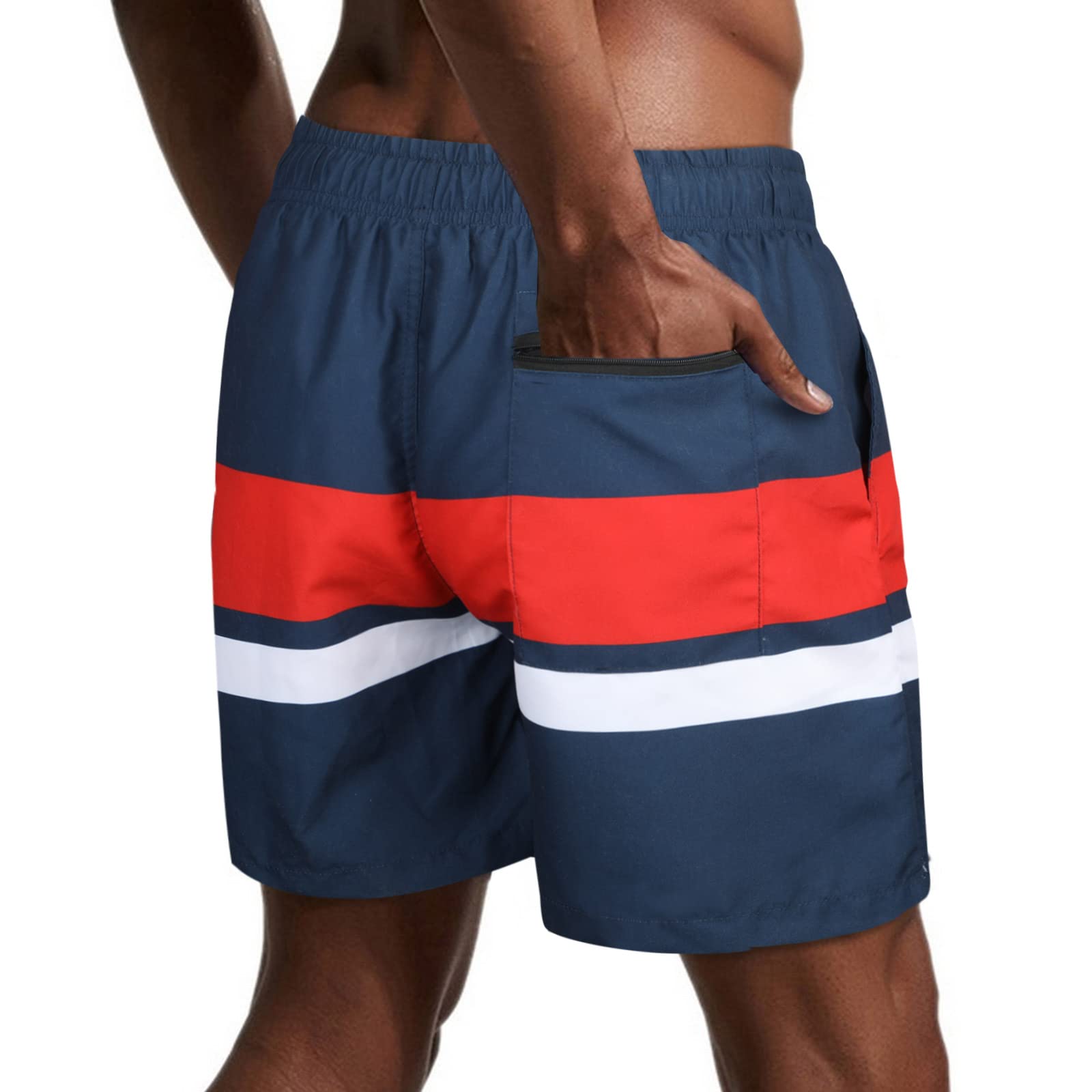 Danfiki Pantaloncini Costume da Bagno Uomo Asciugatura Veloce Calzoncini da Beach Costume da Bagno Fodera Rete con Taschino e Coulisse Trunks