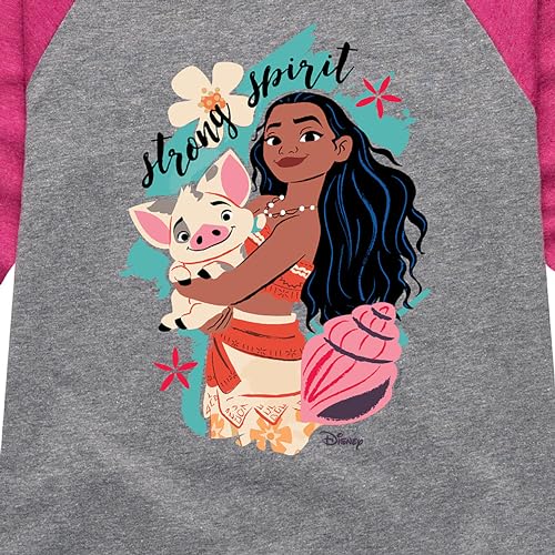 Disney - Moana Strong Spirit - Toddler & Youth Girls Raglan Graphic T-Shirt3