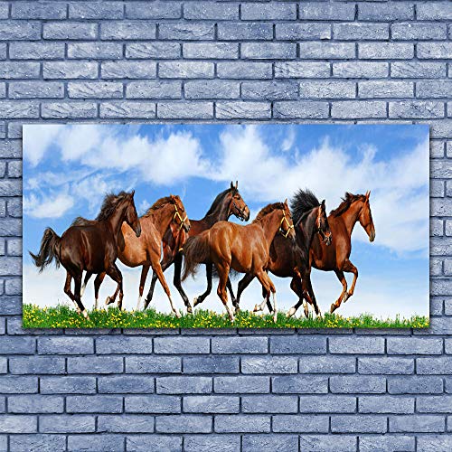 Tableau Chevaux Impression sur Verre Trempé Tulup 140x70cm - 3