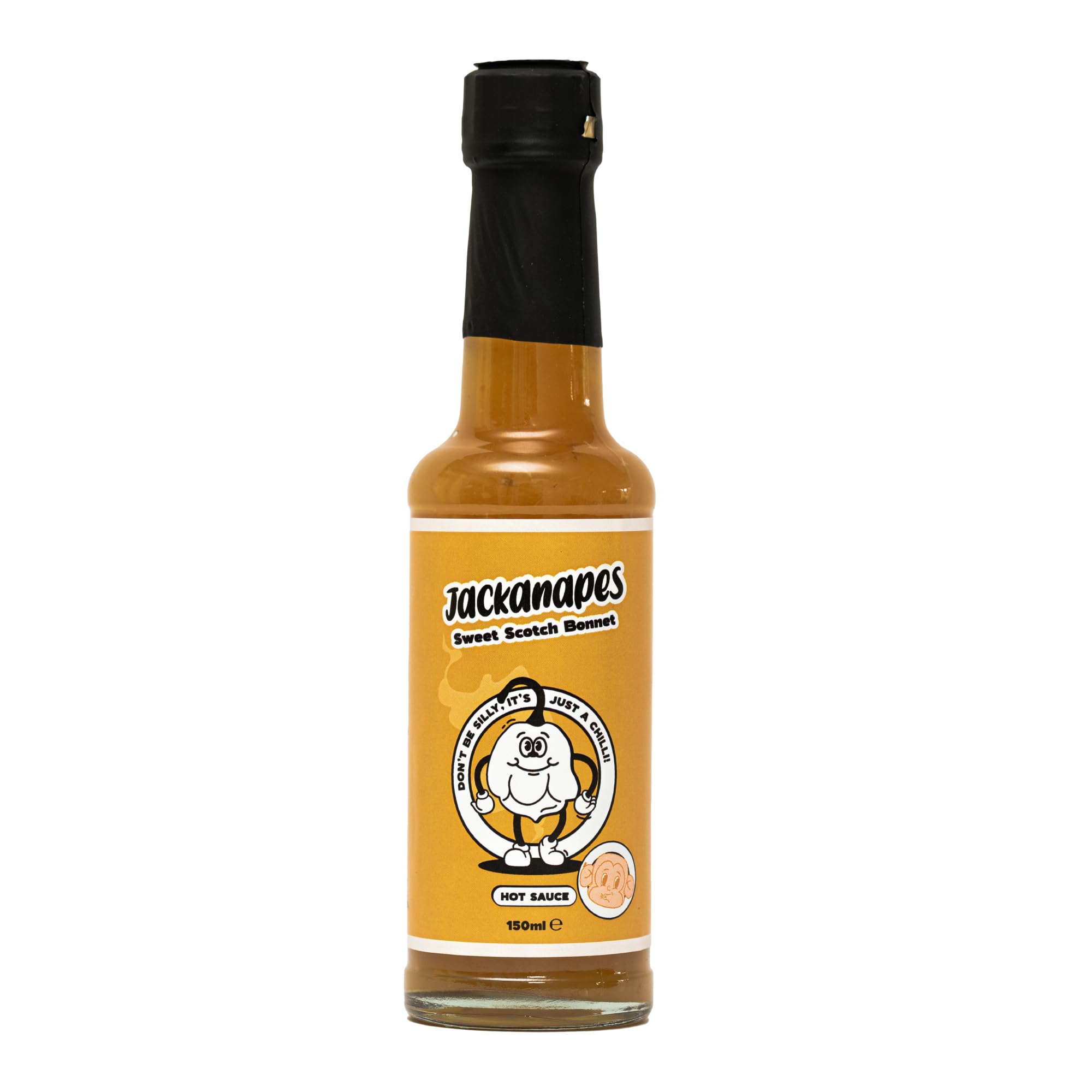 Scotch Bonnet Hot Sauce by Jackanapes 150ml - Sweet Tropical Vegan Chilli Sauce Made with Mango, Pineapple, Lime and Cane Sugar - Made in the UK