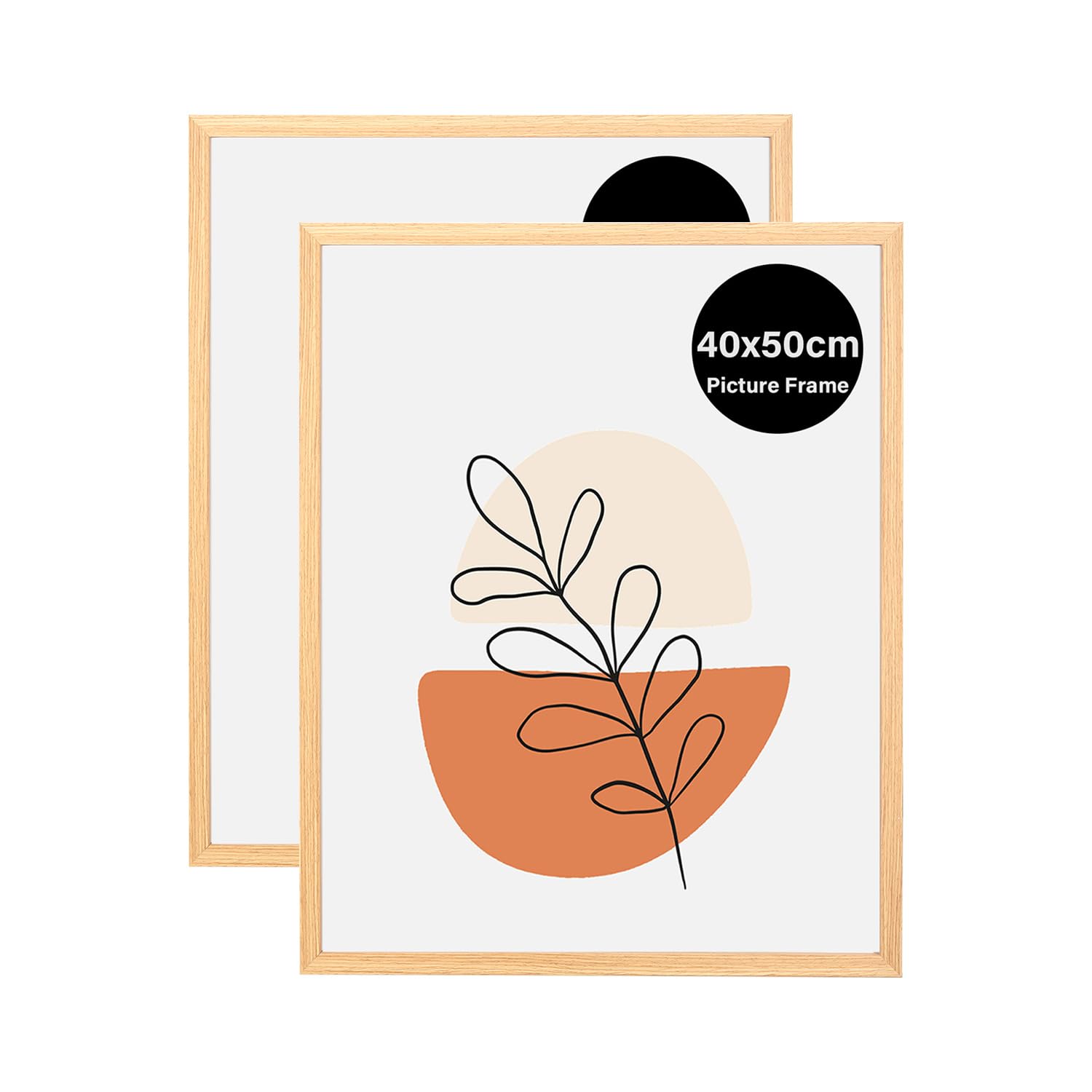 KAIWIN 2 Pack Bilderrahmen 40x50 cm, Eiche Rahmen 40x50, Holz Fotorahmen zum Aufhängen, Posterrahmen Benutzt für Fotos, Bilder, Puzzles, Poster