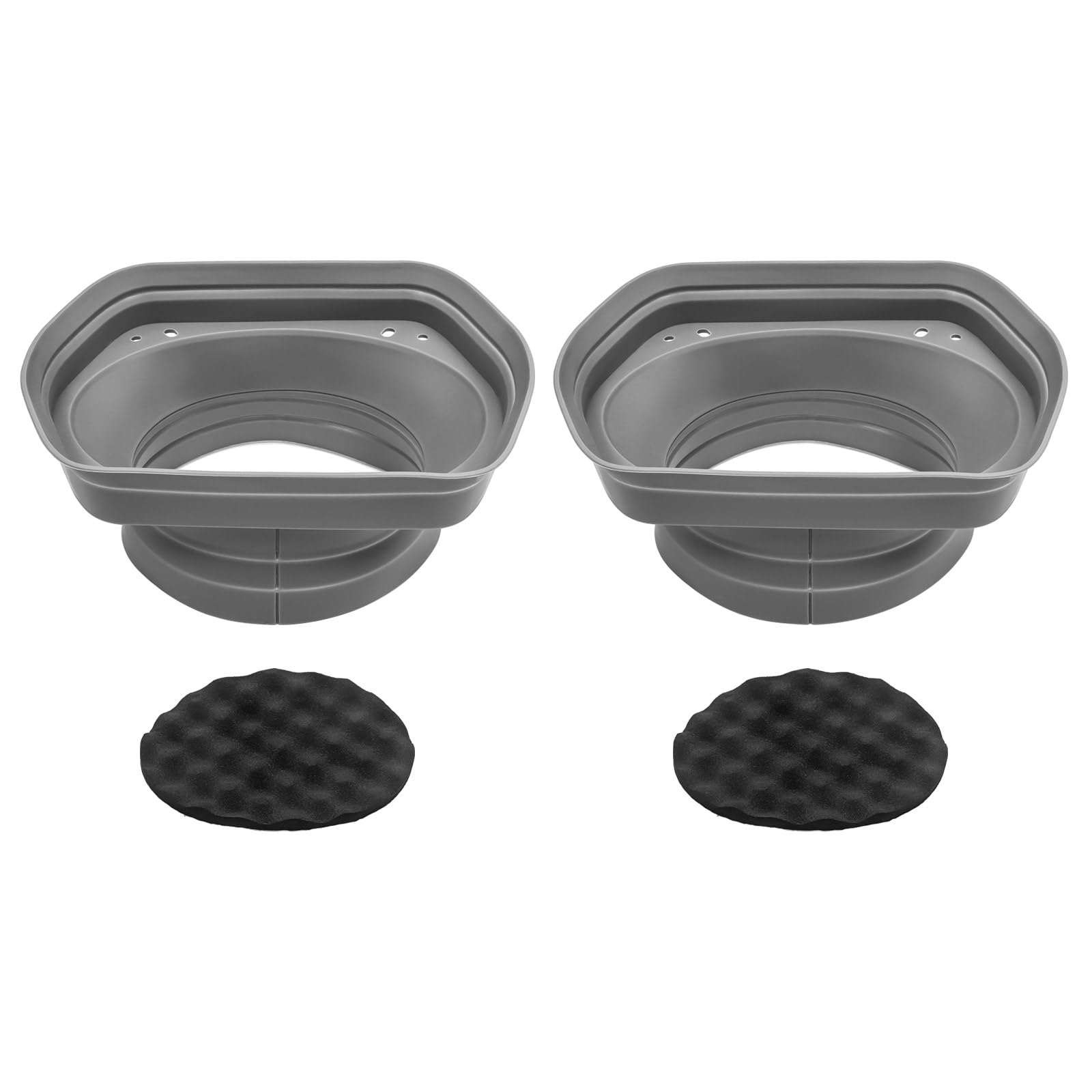 RECOILSPB68 Foldable Silicone 6X8” Car Speaker Baffle Kits with Egg Crate Foam, for Sound Quality Improvement and Speaker Protection, One Pair