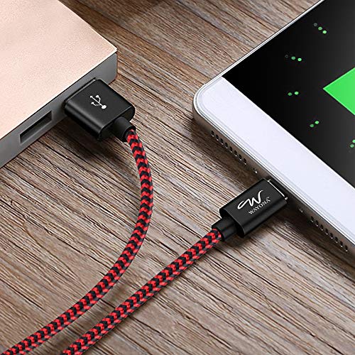 Wayona USB Type C 65W/3A Charger Cable Fast Charging Cord for Samsung Galaxy S24, S24 Ultra, S23, S22, S21, S20 FE, A55, M34 5G, M14, M15 5G, iQOOZ9, iPhone 15 Series (3 FT Pack of 1, Red & Black) - Image 2