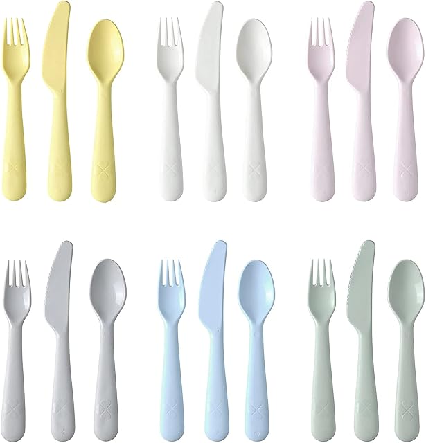 Ikea Kalas 18-Piece BPA-Free Flatware Set, Multicolored