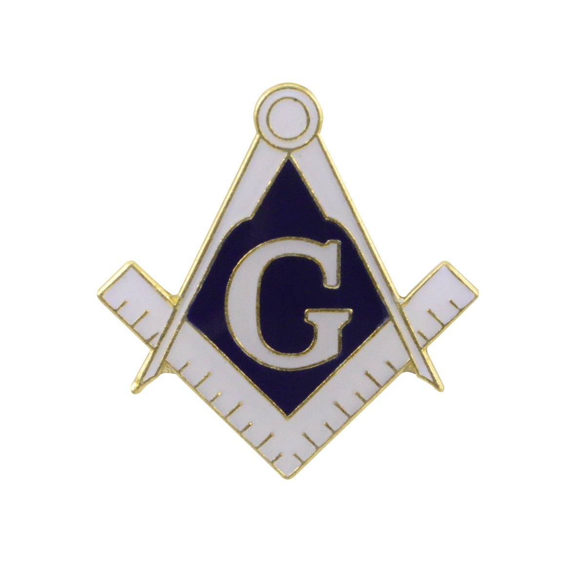 Treasure Gurus Blue Lodge Masonic G Square and Compass Collar Lapel Pin
