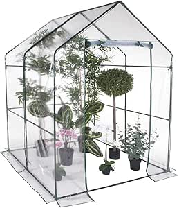 Telo Di Ricambio In PVC Per Serra Da Giardino 4 Ripiani - Copertura Impermeabile 69x49x157 Cm Con Cerniera - Foto 5