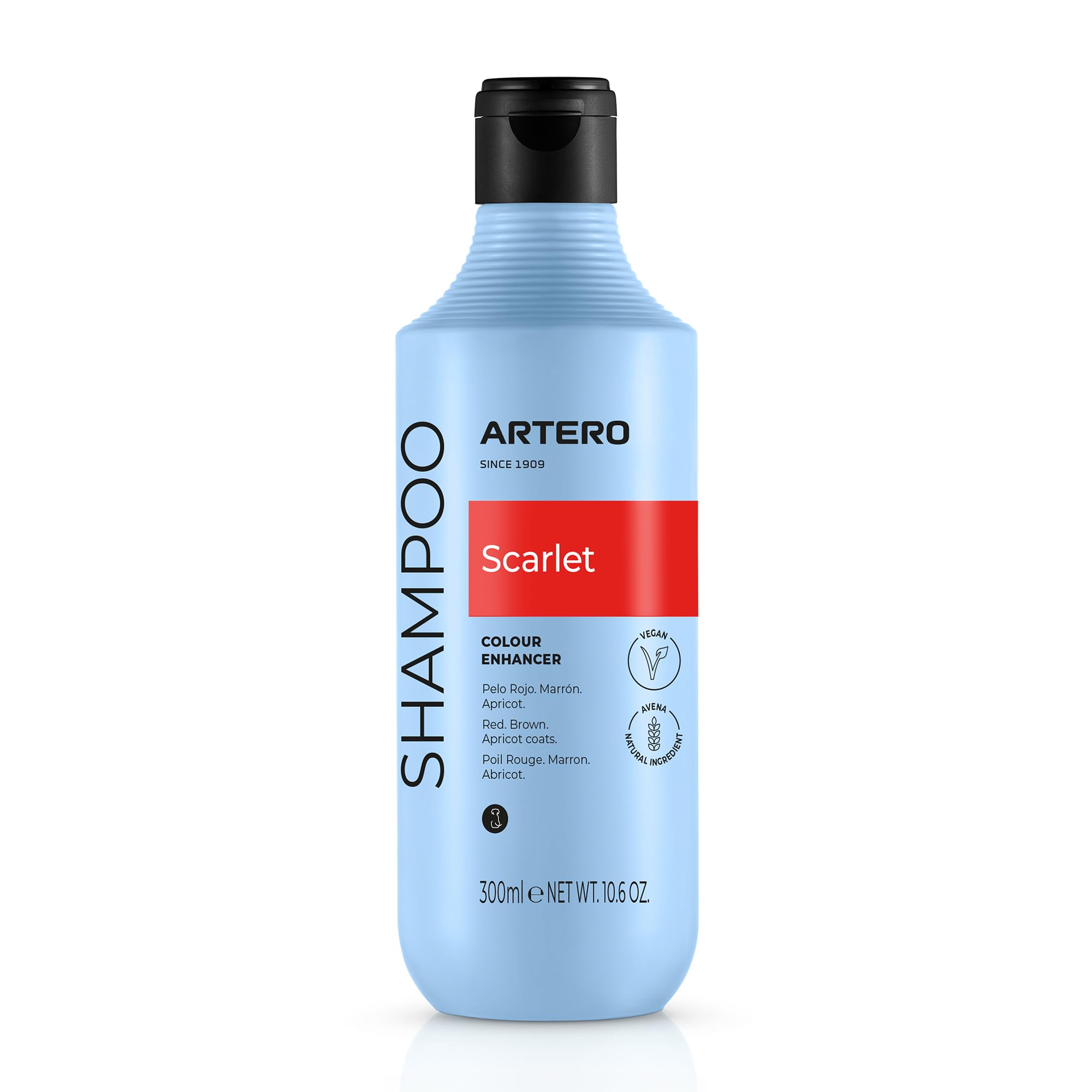 ARTERO Scarlet Colour Enhancing Dog Shampoo 300 ml - Pigmented Shampoo for Red, Brown, Chocolate and Apricot Coats, Deepens Natural Colour, Adds Shine and Moisture