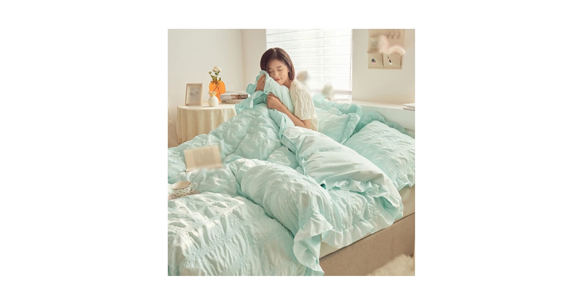 Amazon｜[YXSNG] 布団カバー セミダブル ミントグリーン 4点