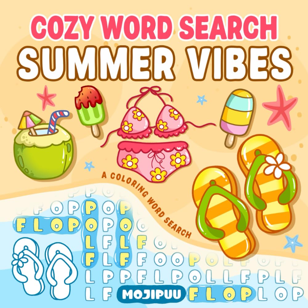 Cozy Word Search Summer Vibes: Cute and Comfy Coloring Word Find Puzzle Books for Adults and Teens Relaxation (Coloring Word Search)