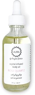 Honeybee Gardens Crystal Infused Body Oil, Rose Quartz, Organic, Moisturizing, Non-Greasy, for All Skin Types, 2 Fl Oz