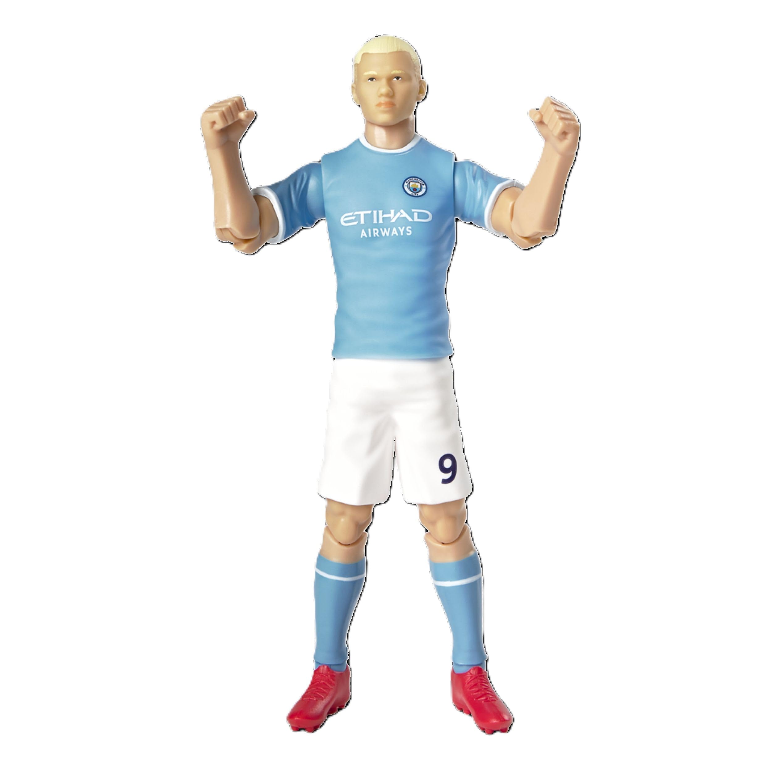 Megableu - Figurine Foot HAALAND - 20 cm - Grande Figurine Footballeur Réaliste & Articulée - Licence Officielle - 10 Points d’Articulation - Jouet Football Manchester - Idée Cadeau Fans Haaland