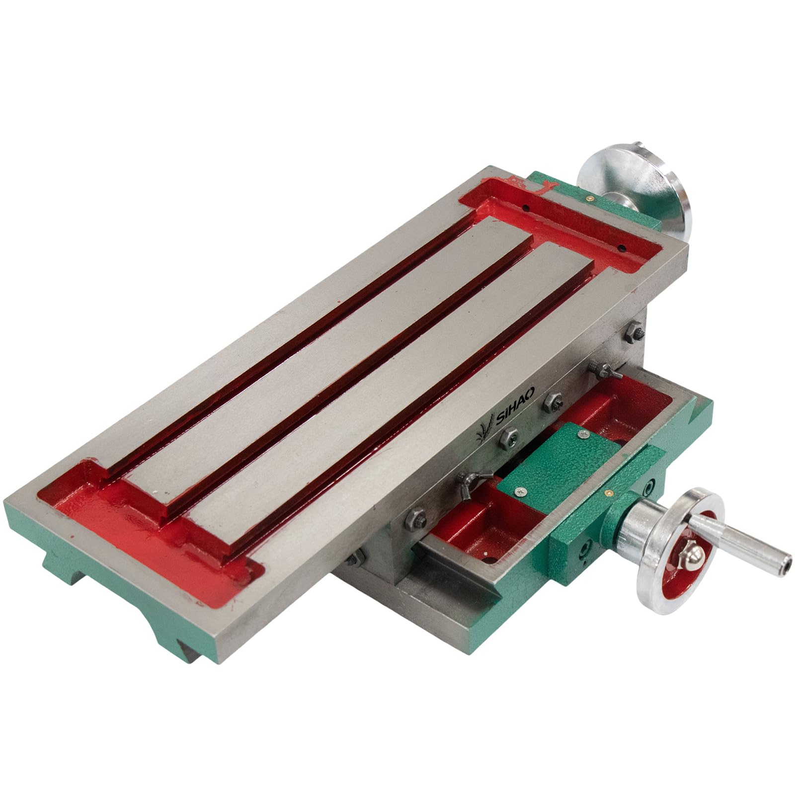 Mesa de fresado de 550 x 190 mm, mesa de trabajo de 2 ejes con 4 guías, tornillo cruzado multifuncional para todos los soportes de taladro y fresadoras